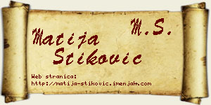 Matija Stiković vizit kartica